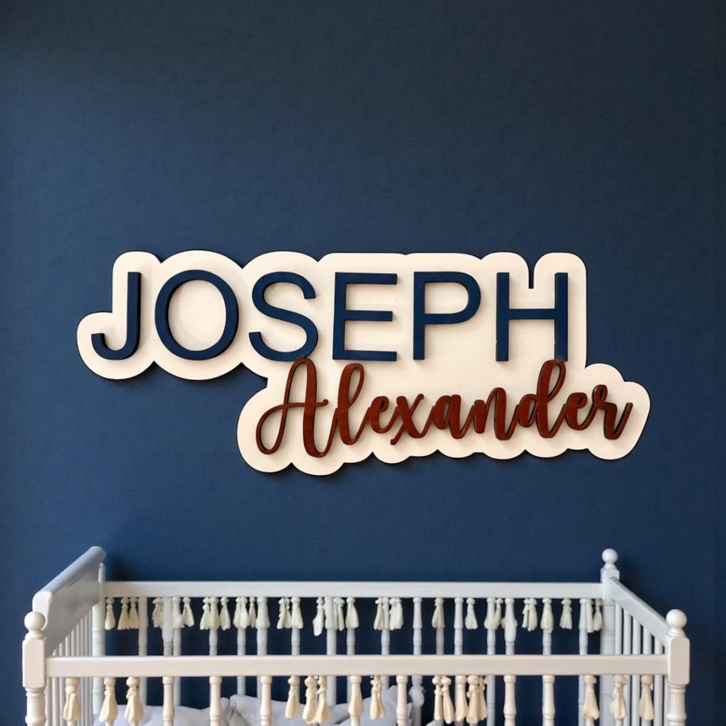 Custom Layered Nursery Name Sign