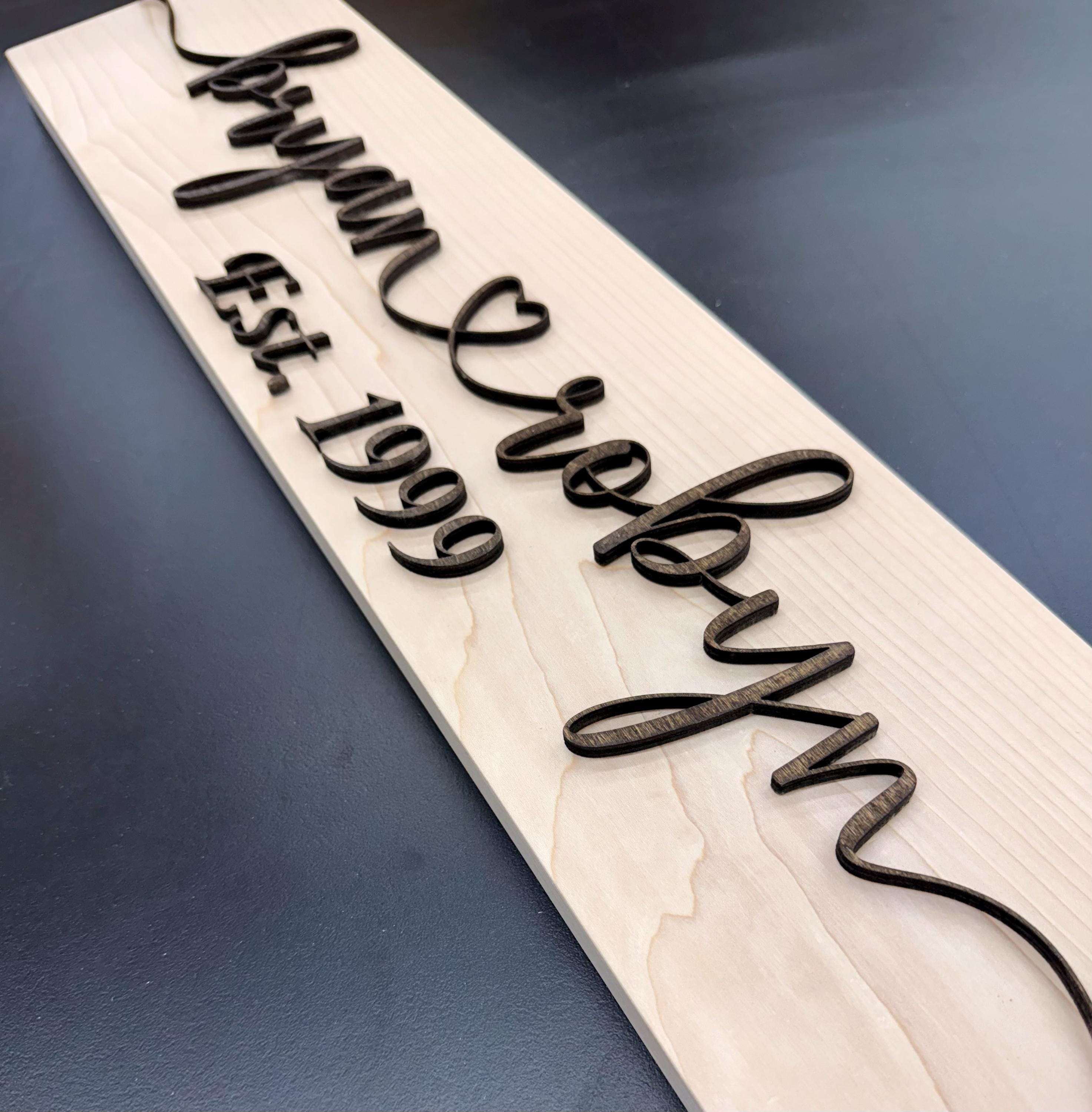 Personalized Couples Name Wood Sign