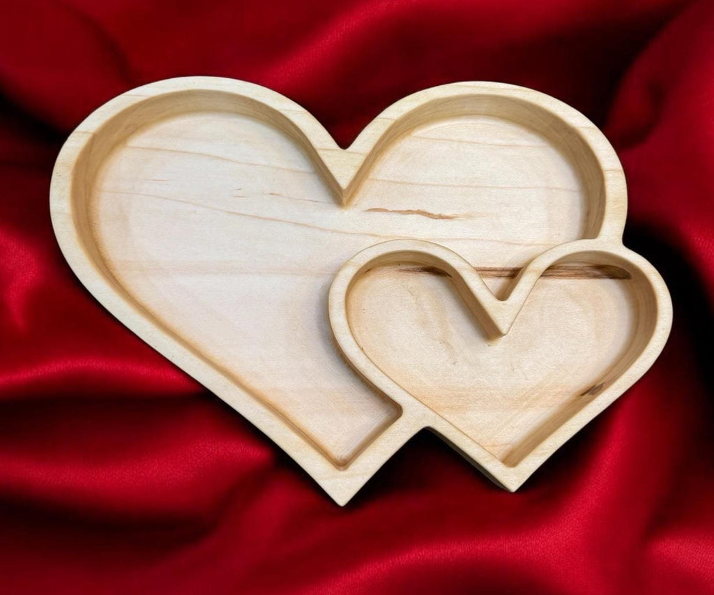 Double Heart Tray Ambrosia Maple