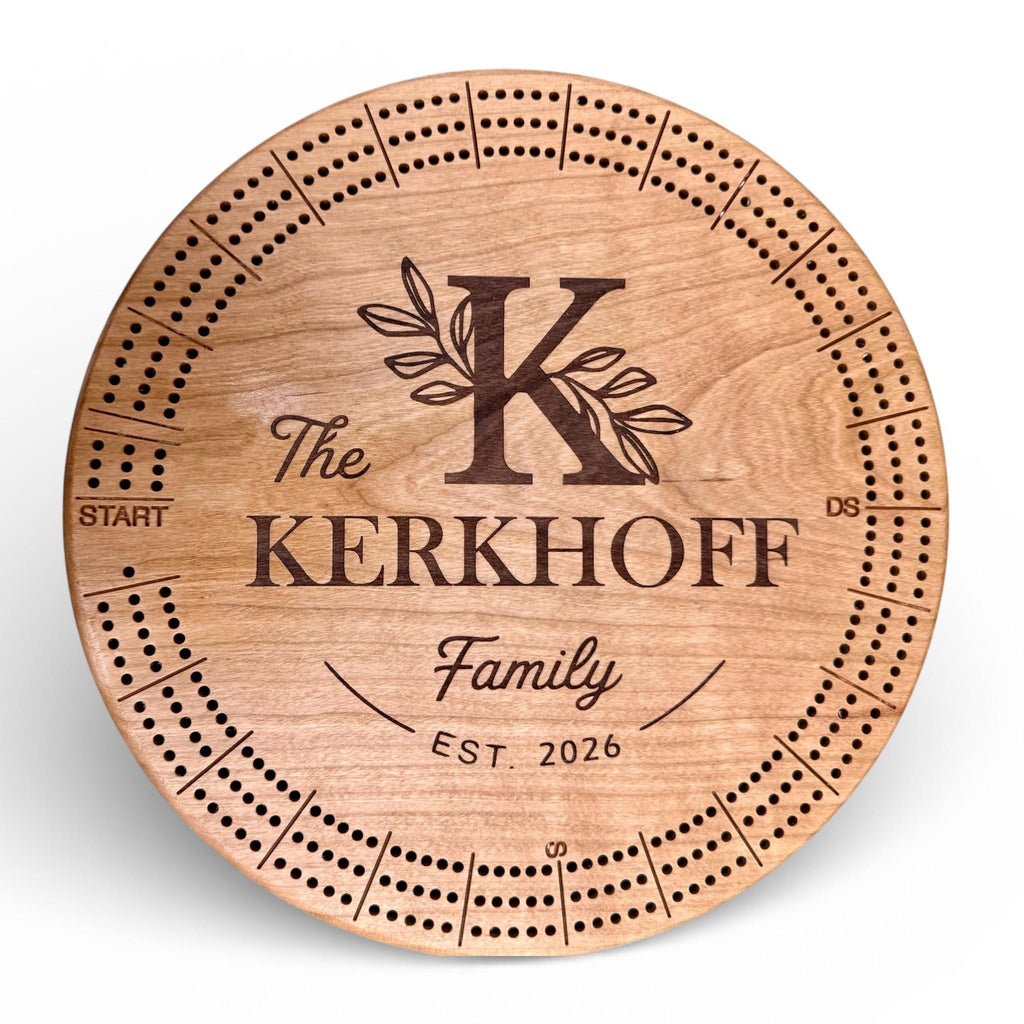 Personalized Cribbage Board/Custom Family Name Designs/Housewarming and Wedding Gift/Family Game Night