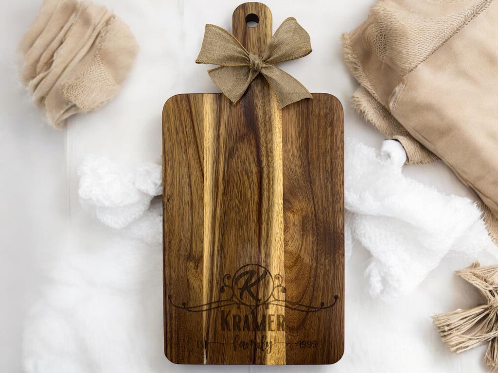 Personalized Charcuterie Board, Custom Engraved Family Name