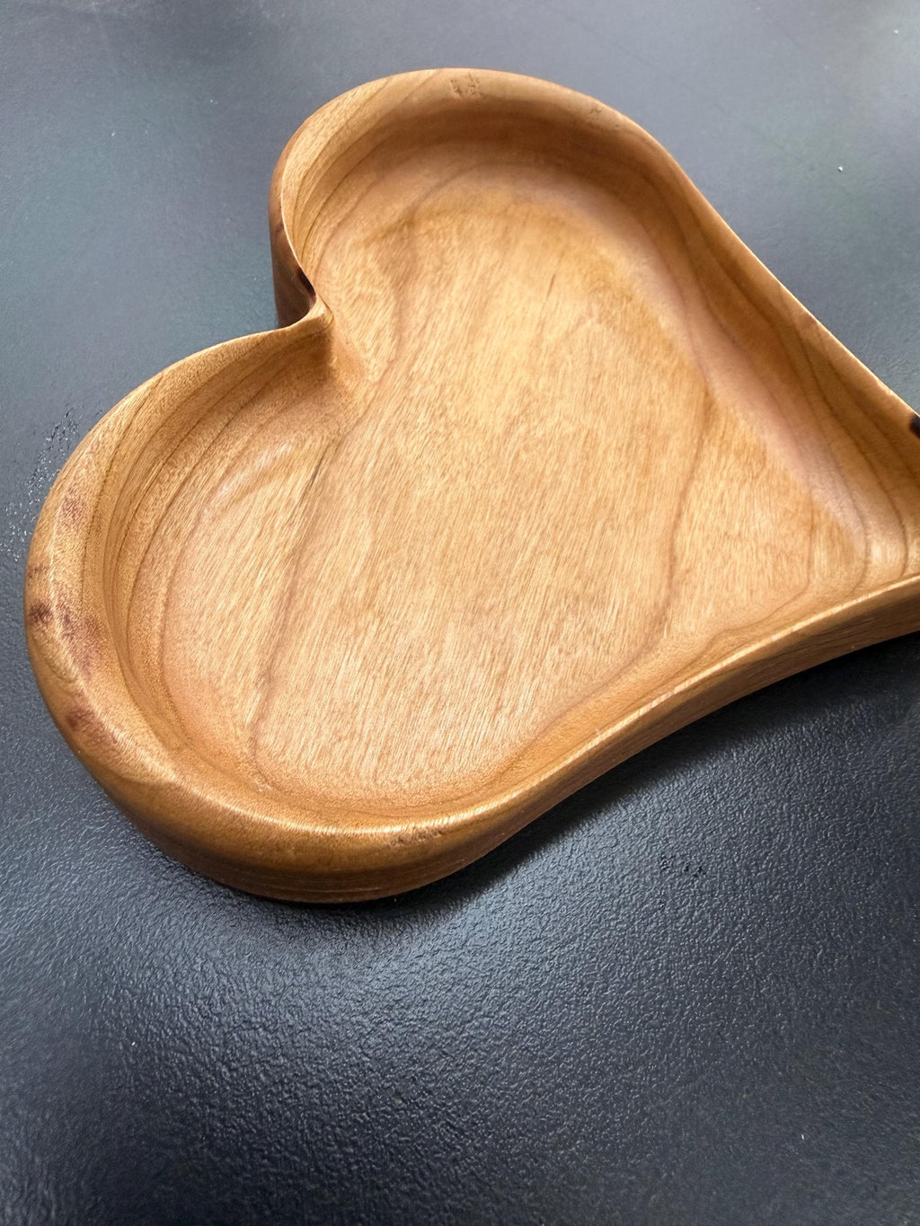 Solid Cherry Wood Heart Jewelry or Catch All Tray (Free Personalized Engraving)