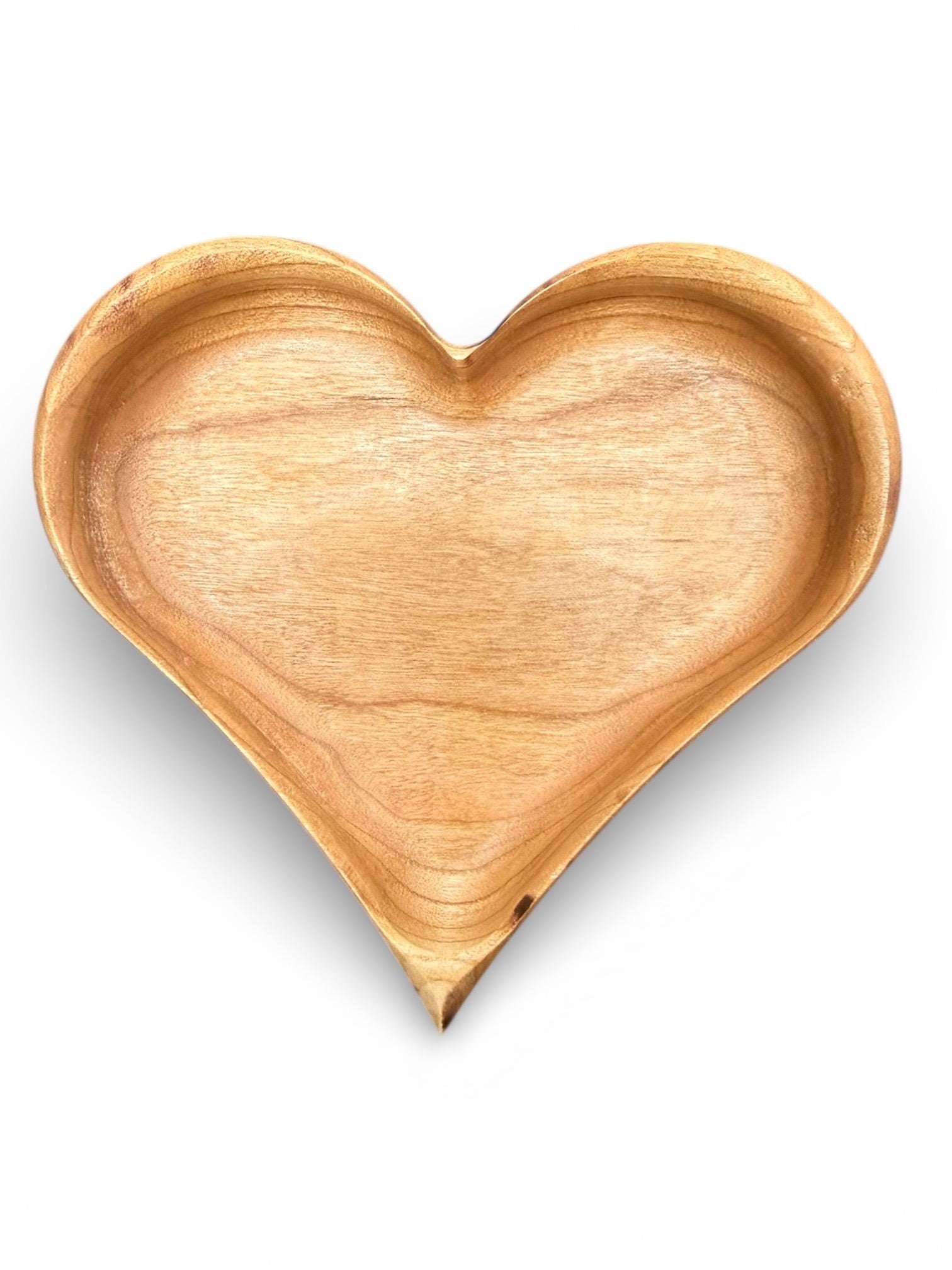 Solid Cherry Wood Heart Jewelry or Catch All Tray (Free Personalized Engraving)
