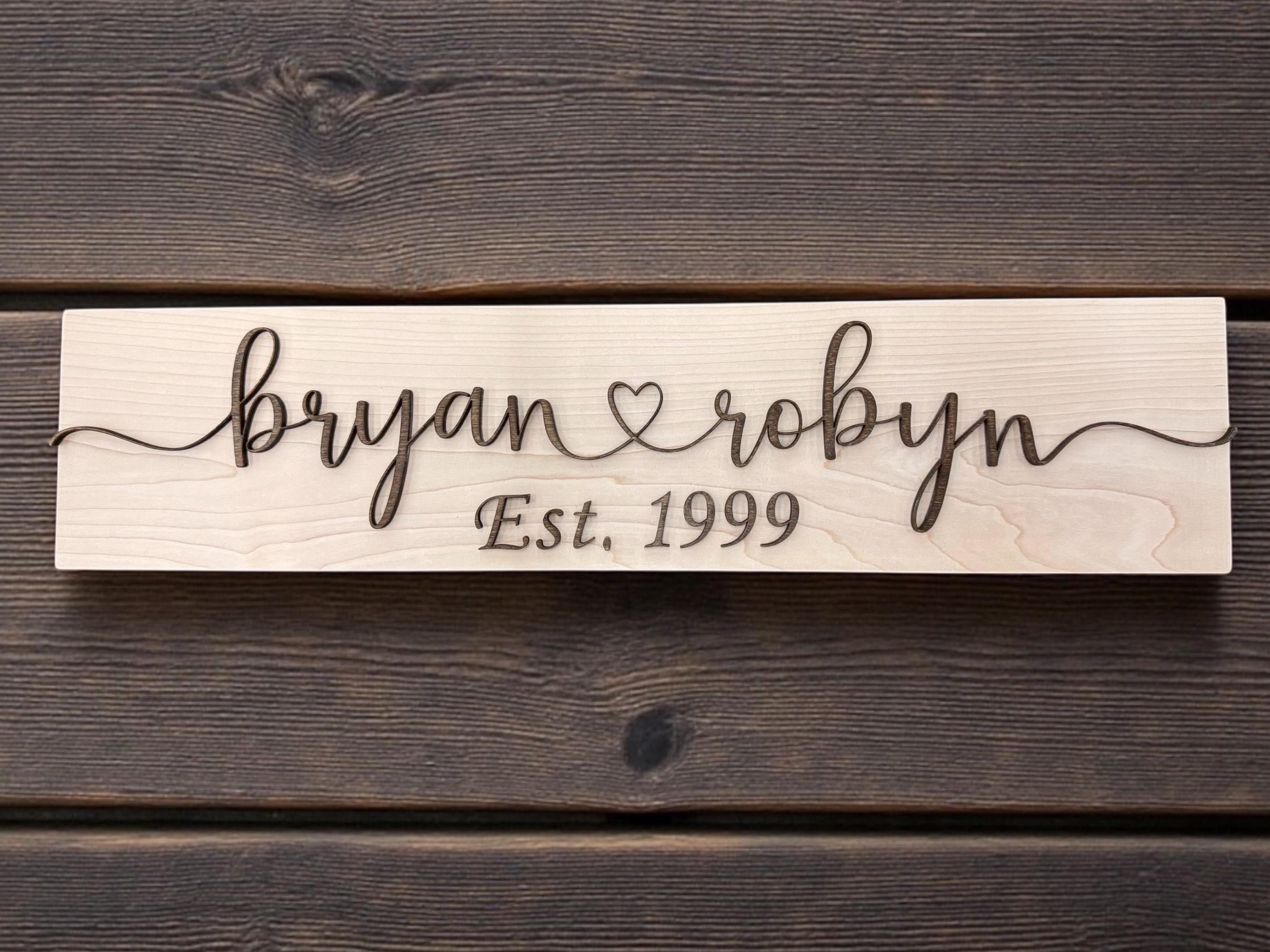 Personalized Couples Name Wood Sign