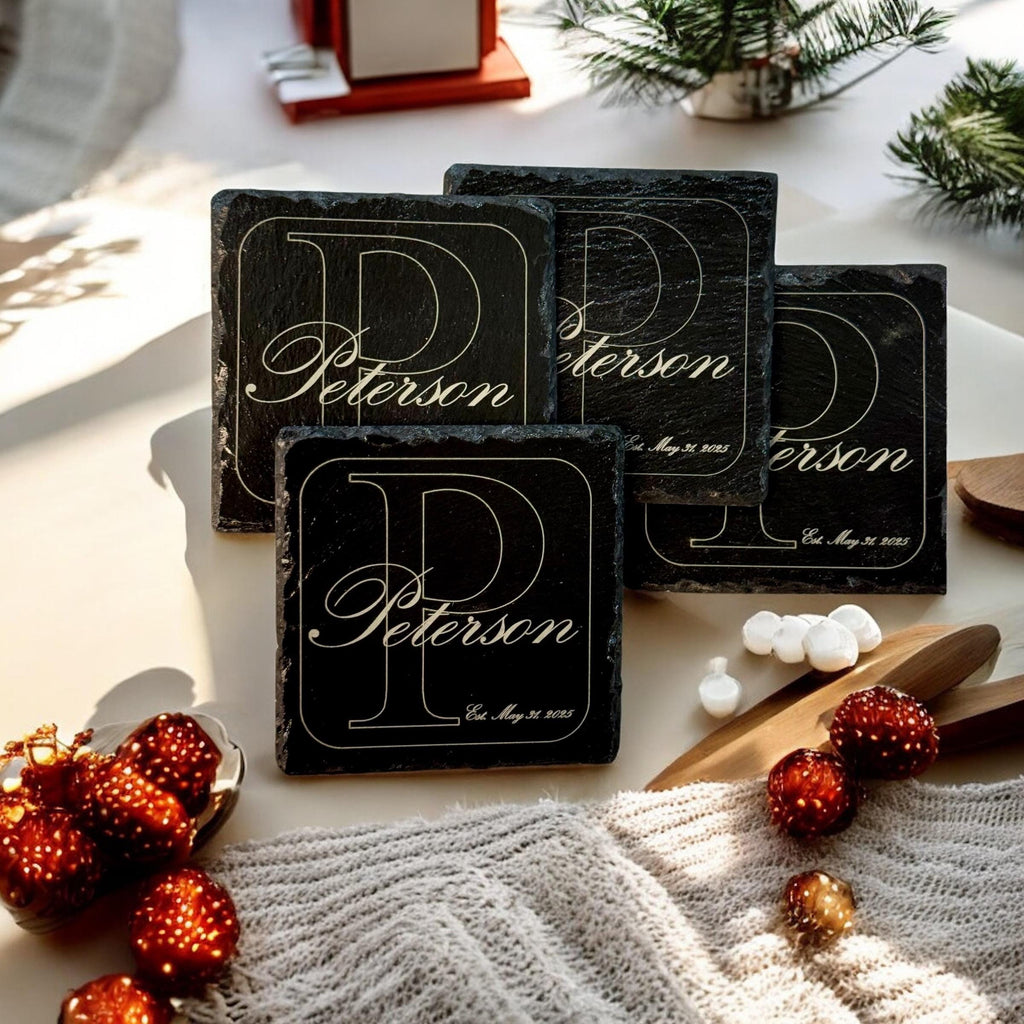 Personalized Slate Coasters, Set of 4