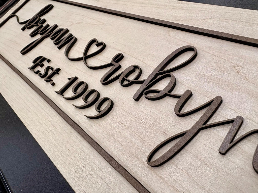 Personalized Couples Heart Name Sign
