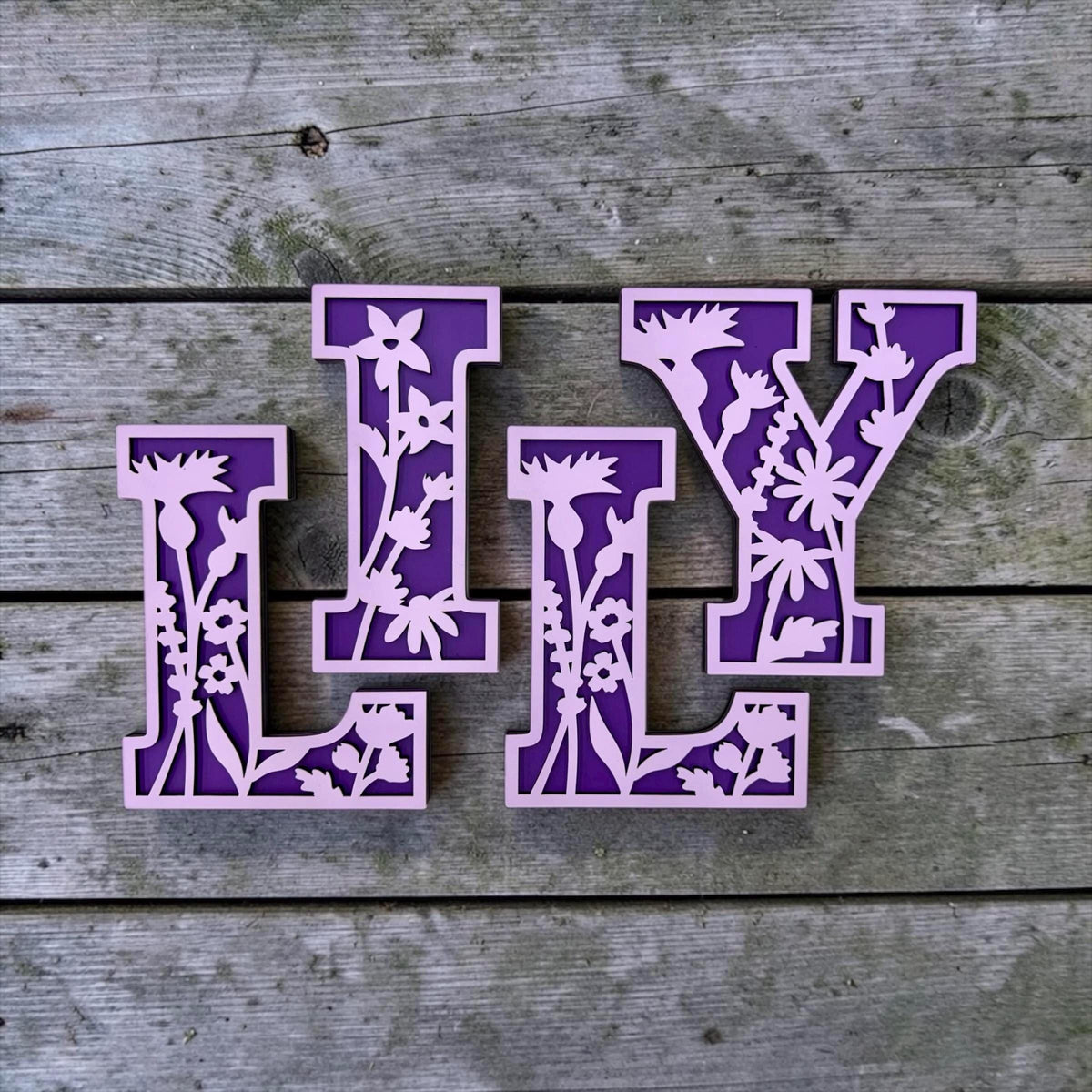 Custom Layered Wildflower Letters; 3D Flower Alphabet; Colorful Multi-Layered Wall Art; Child/Nursery Gift; Wedding or Bridal Shower Decor