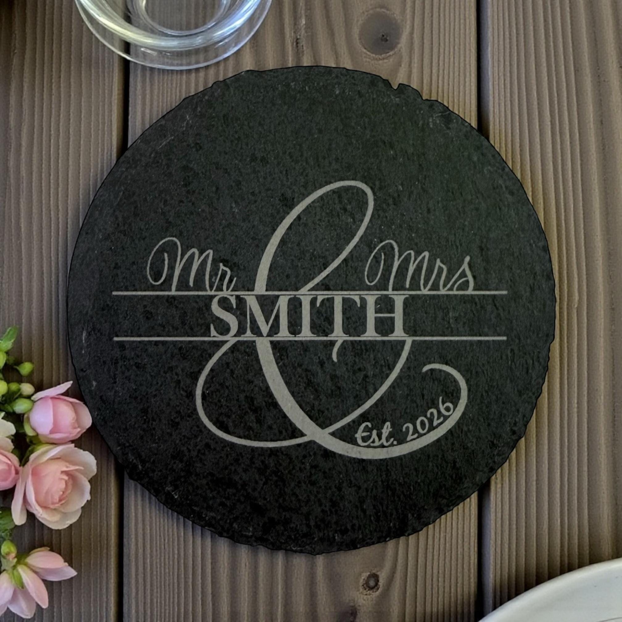 Personalized Engraved Slate Coaster