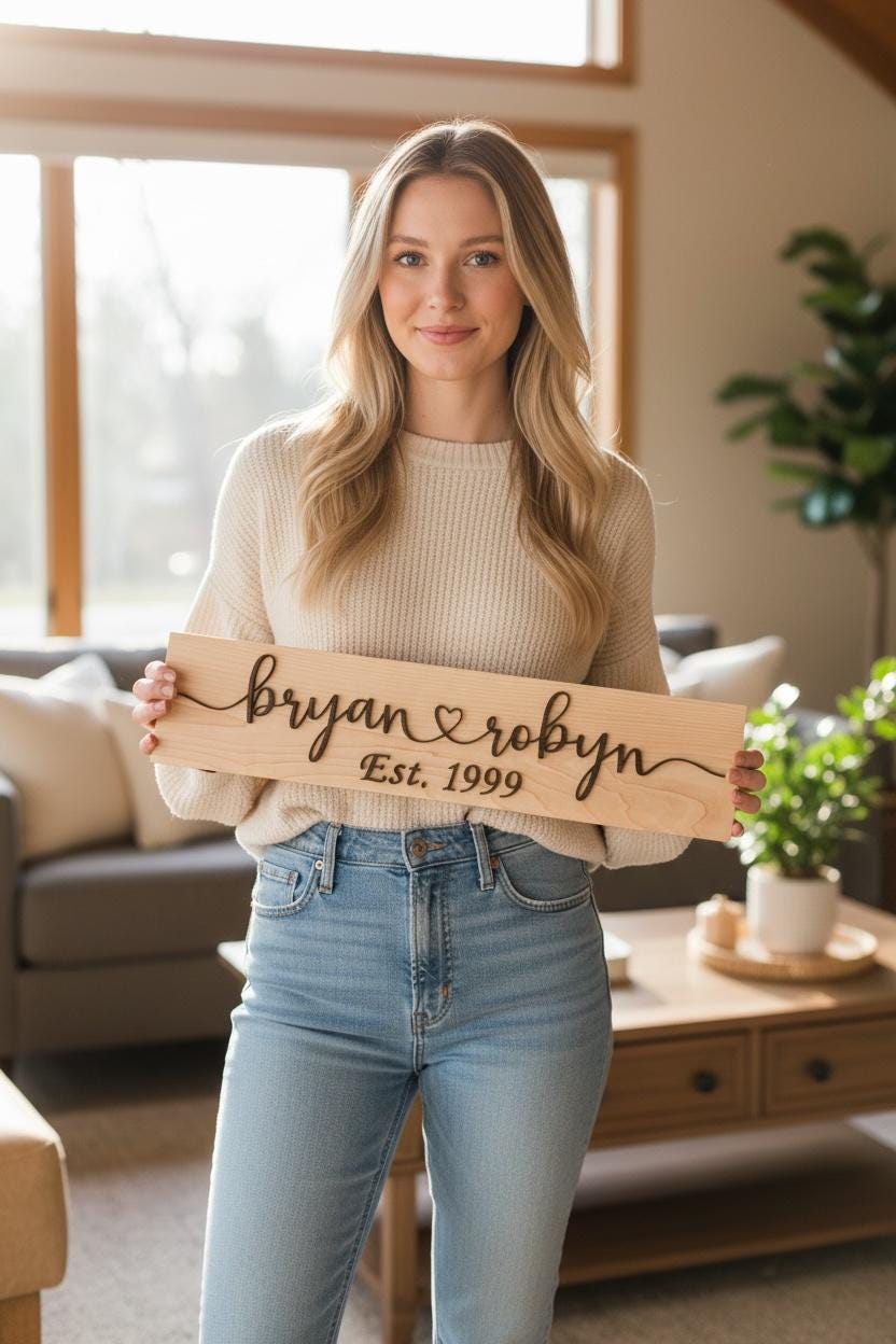Personalized Couples Name Wood Sign
