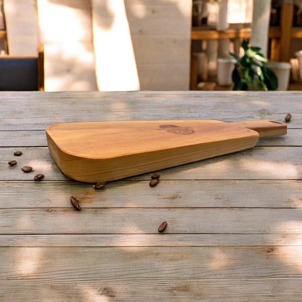 Handcrafted Cherry Wood Serving Tray with Handle: Charcuterie Board