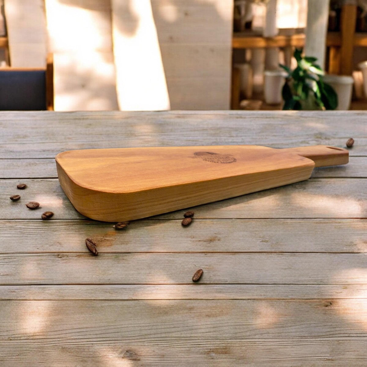 Handcrafted Cherry Wood Serving Tray with Handle: Charcuterie Board