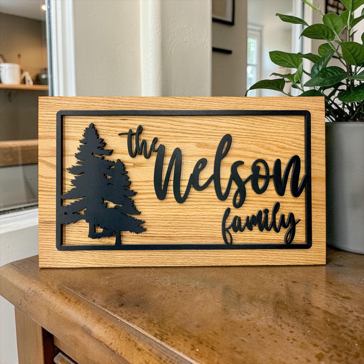 Custom Family Name Sign /Up North Themed Multi-Layered Sign /Personalized Housewarming, Wedding, Engagement, Anniversary Gift/Woodland Sign