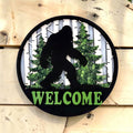 Sasquatch Door Hanger; Outdoor 3D Entryway Bigfoot Welcome Sign; Housewarming, Birthday, Friend, Wedding Gift; Layered Nature Lover Theme
