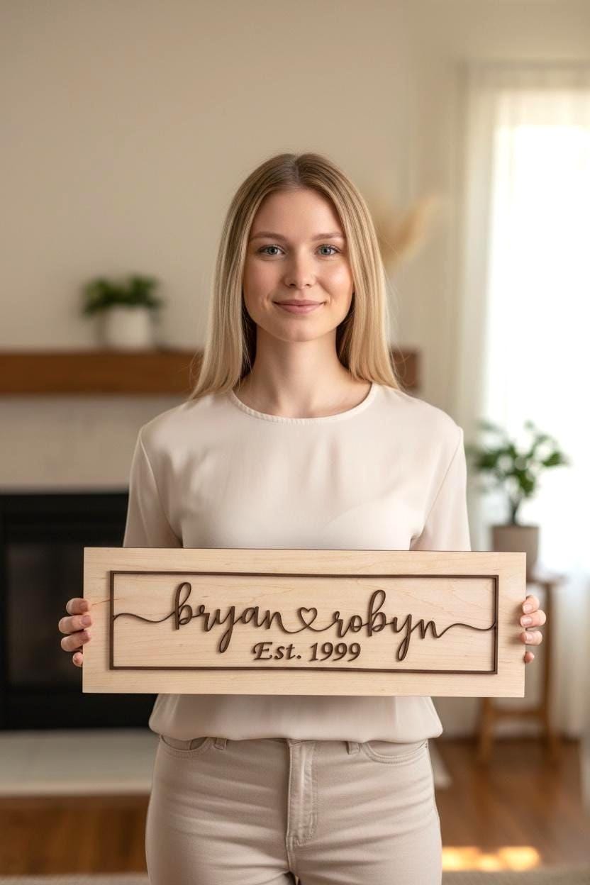 Personalized Couples Heart Name Sign