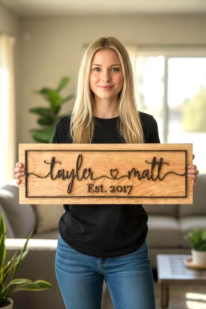 Custom 3D Couples Name Sign