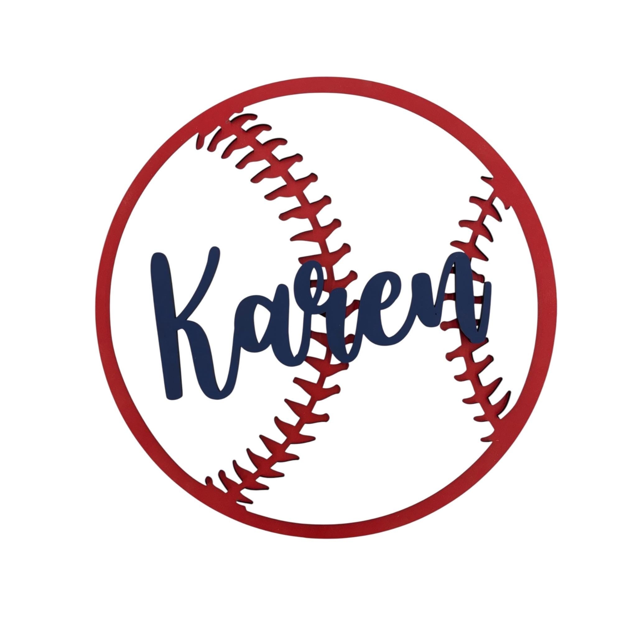 Baseball or Softball Themed Decorative Name Sign