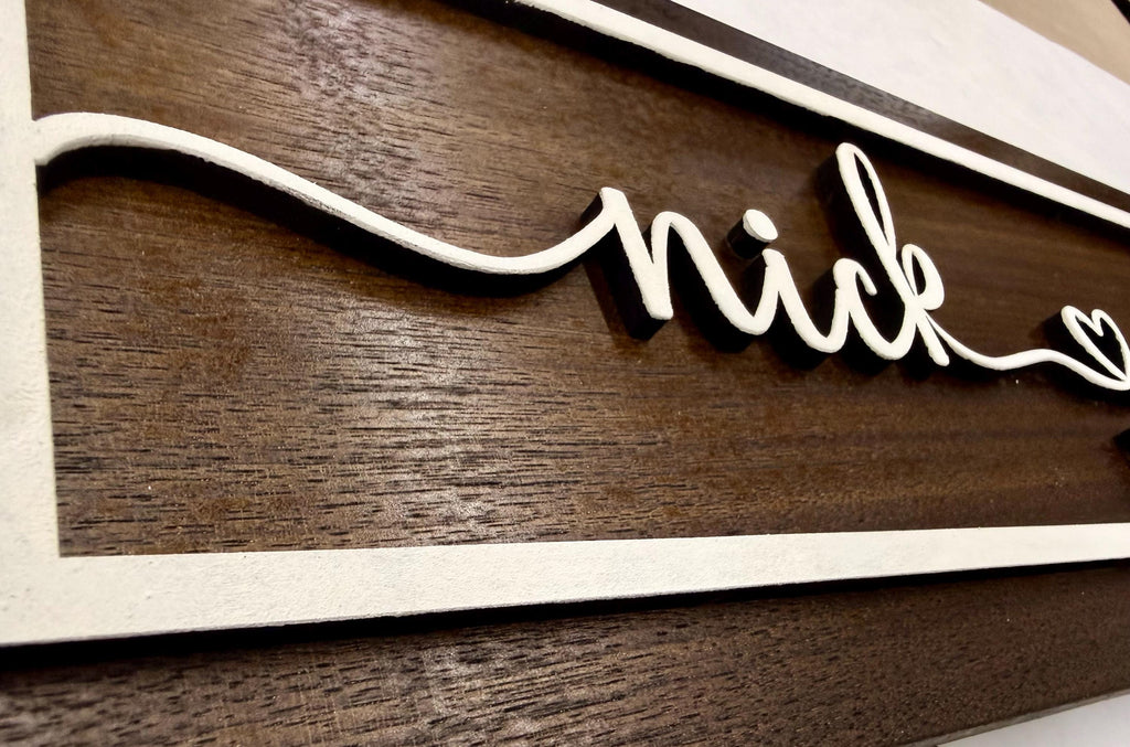 Custom Heart Couples Name Sign; Personalized Gift for Husband, Wife, Fiance, Wedding, Anniversary Gift; Solid Wood Wall Display; Farmhouse