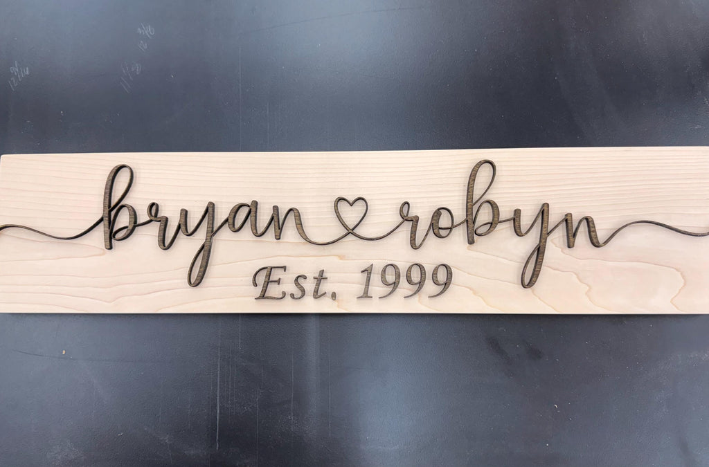 Personalized Couples Name Wood Sign