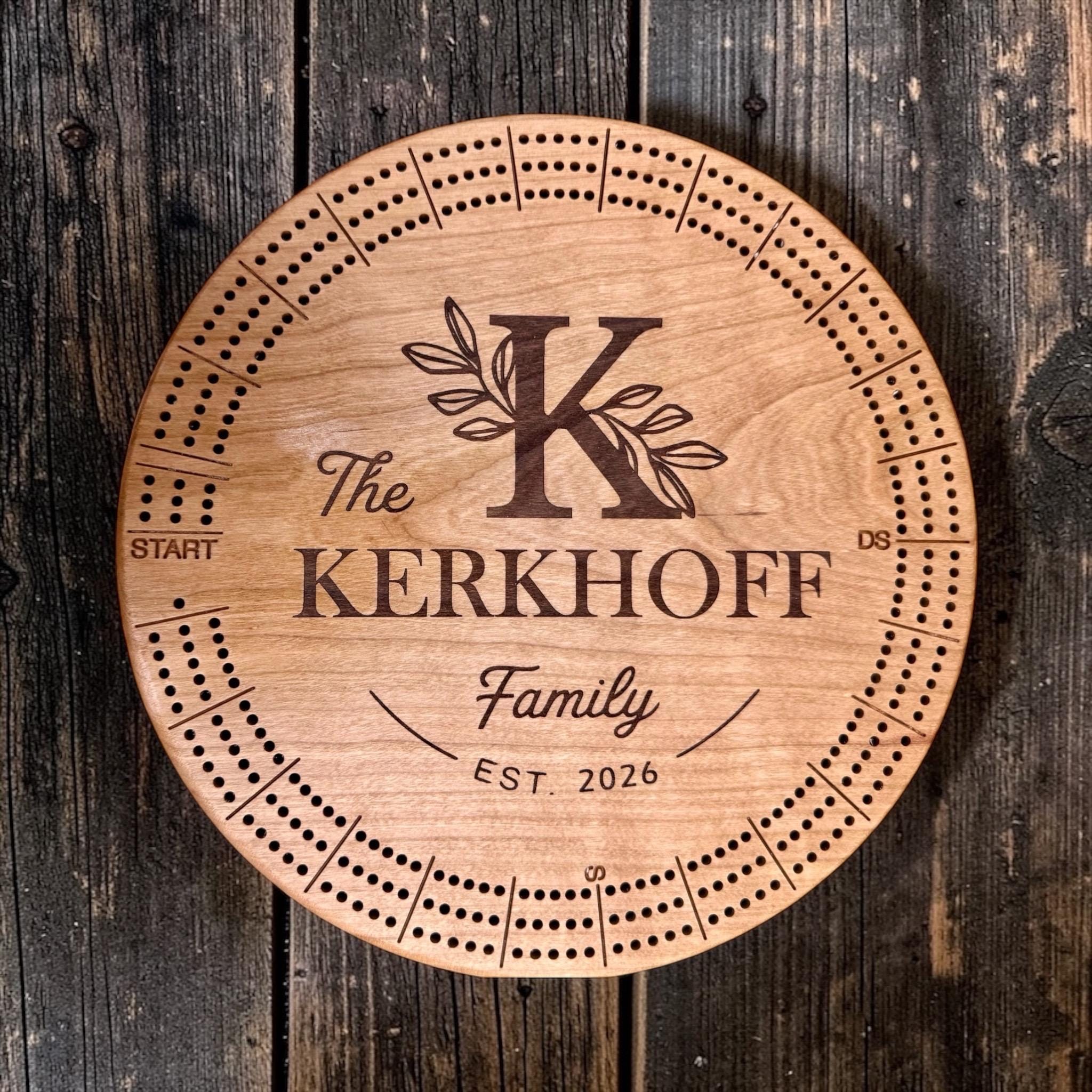Personalized Cribbage Board/Custom Family Name Designs
