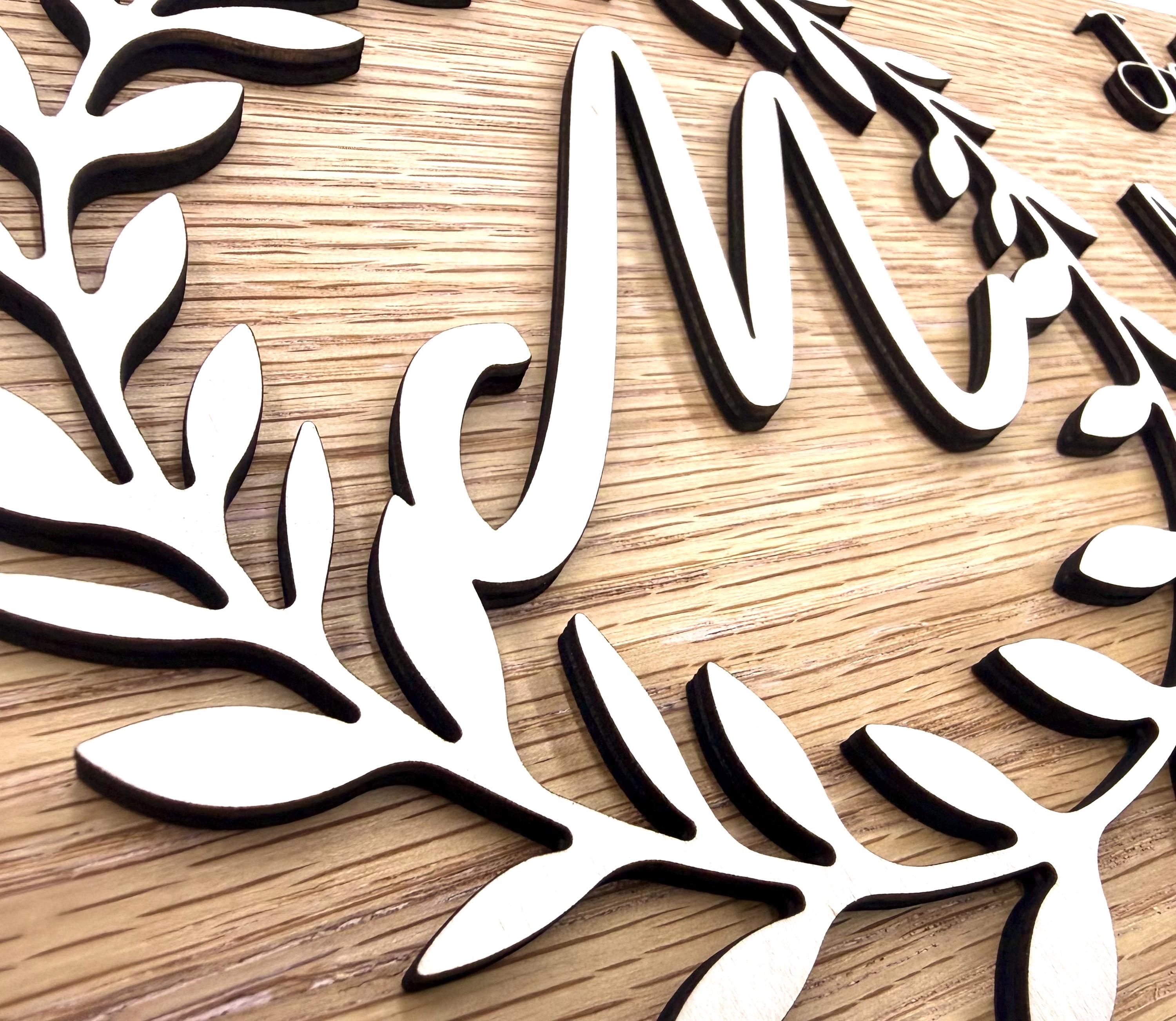 Personalized Couples and Family Name Laurel Wreath Design Sign