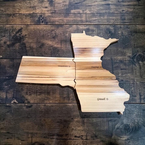 Custom USA State Outline Wood Cutting Board; Handcrafted Maple, Walnut, Cherry Charcuterie; Home Decor Housewarming, Wedding, Birthday Gift