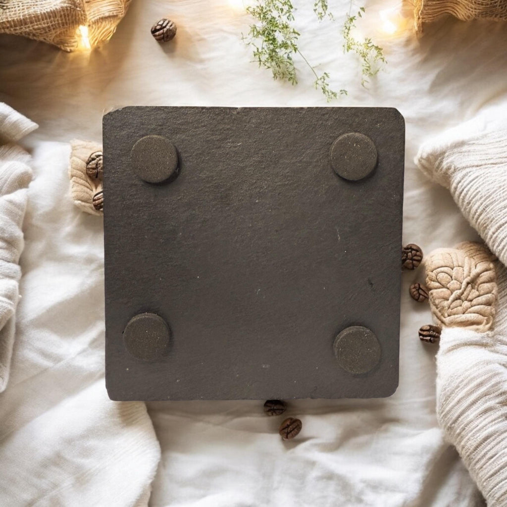 Personalized Monogram Square Slate Drink Coasters, Set of 4