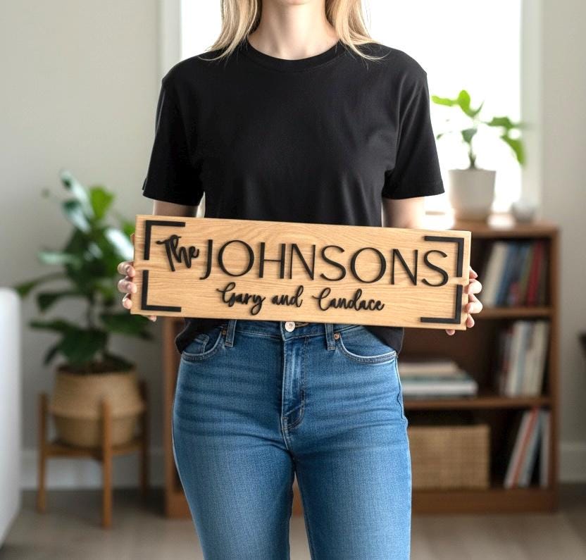 Custom Family Name Sign / Multi-Layered 3D Sign / Personalized Housewarming, Wedding, Engagement, Bridal Shower, Anniversary Gift