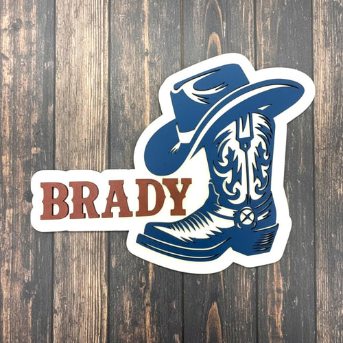 Cowboy or Cowgirl Baby Nursery Name Sign