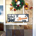Personalized Halloween BOO Crew Door Sign; Fall Family Name Door Hanger Decor; Farmhouse Porch Entryway Rectangular Decoration