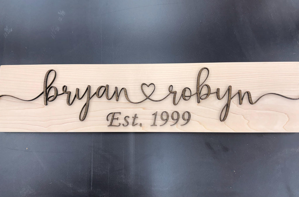 Personalized Couples Name Wood Sign