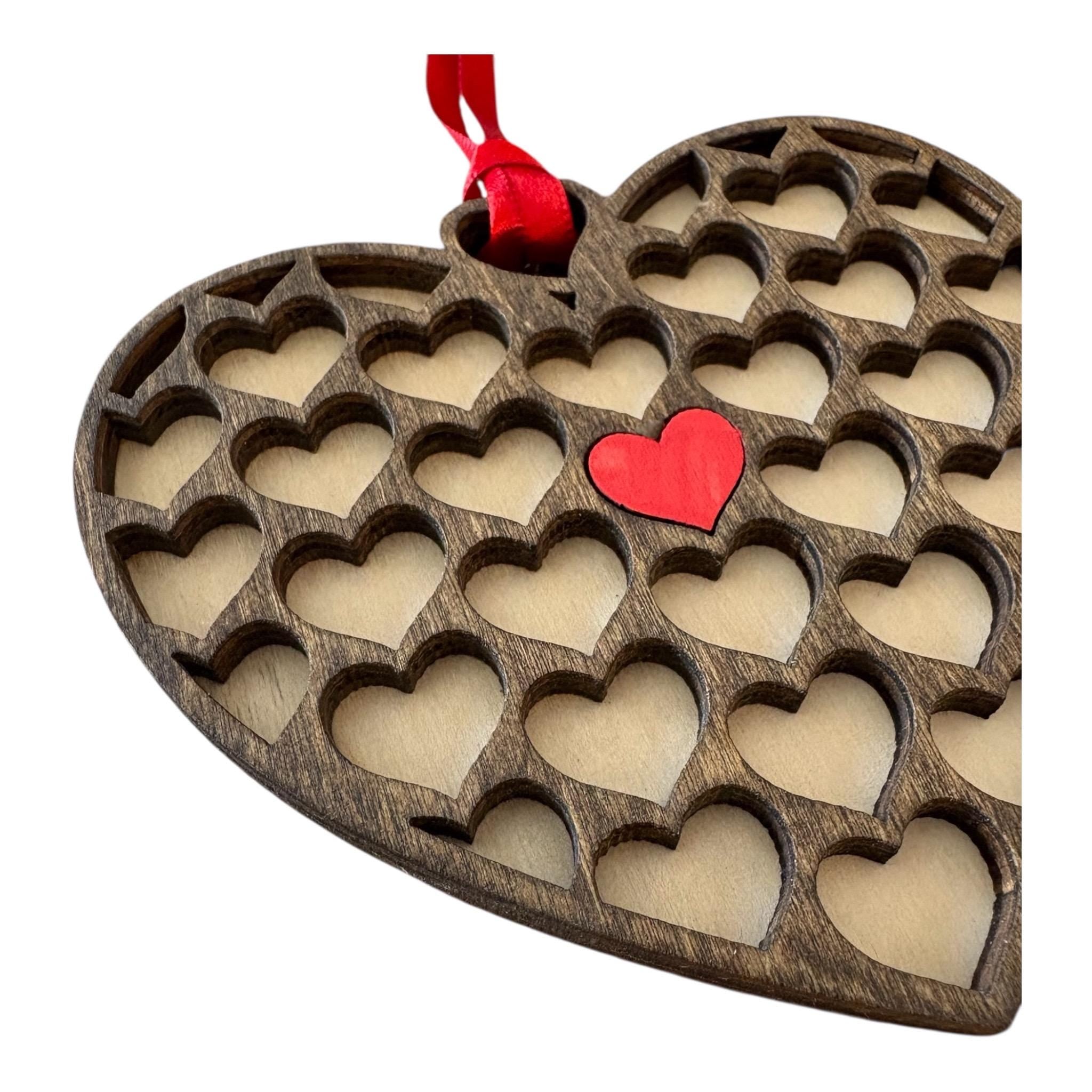 Handmade Wood Heart Ornament