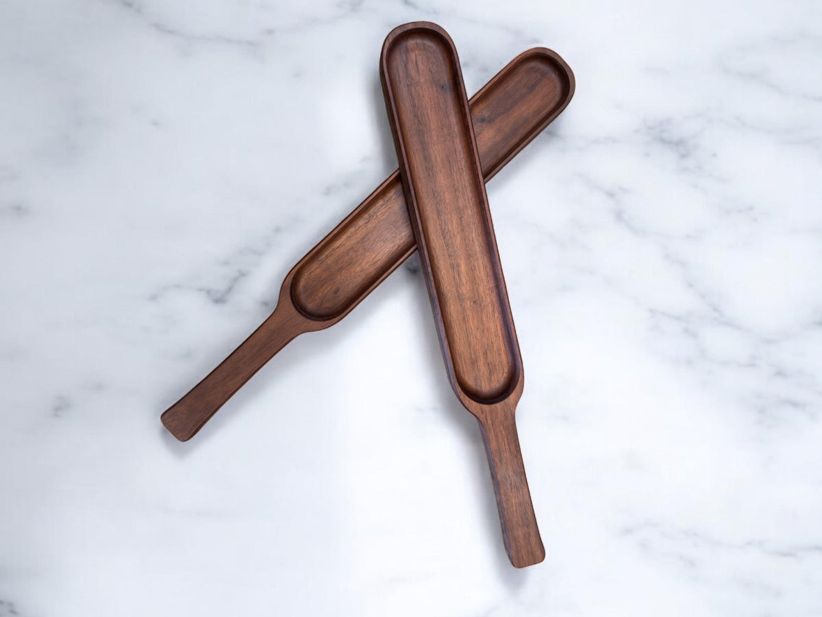 Handcrafted Walnut Serving Tray: Rectangular Charcuterie Board Snack Tray