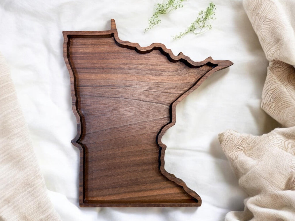 Walnut State Shaped Serving Tray: USA Charcuterie Board