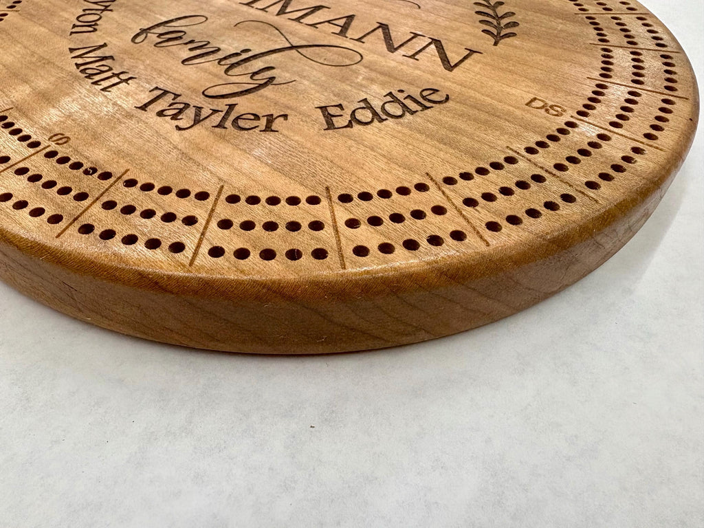 Personalized Cribbage Board/Custom Family Name Designs/Housewarming and Wedding Gift/Family Game Night
