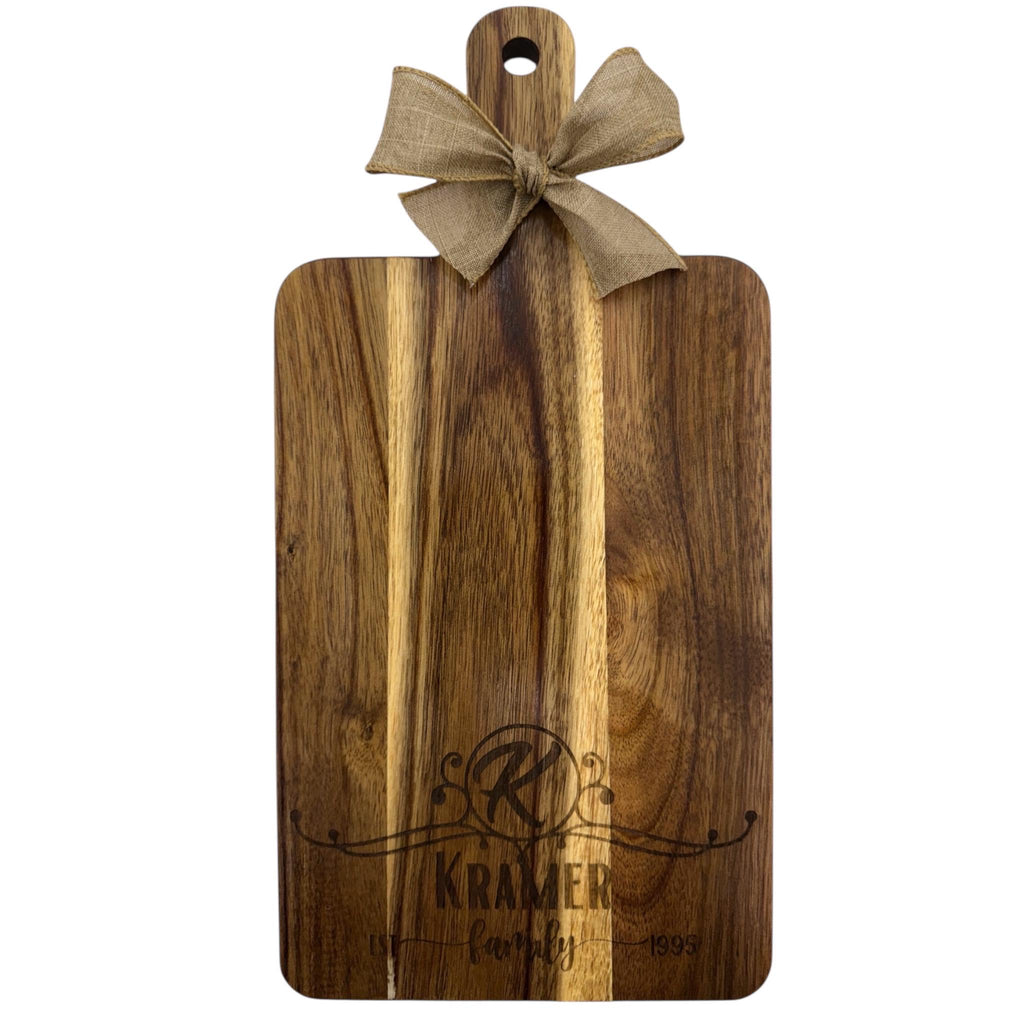 Personalized Charcuterie Board, Custom Engraved Family Name