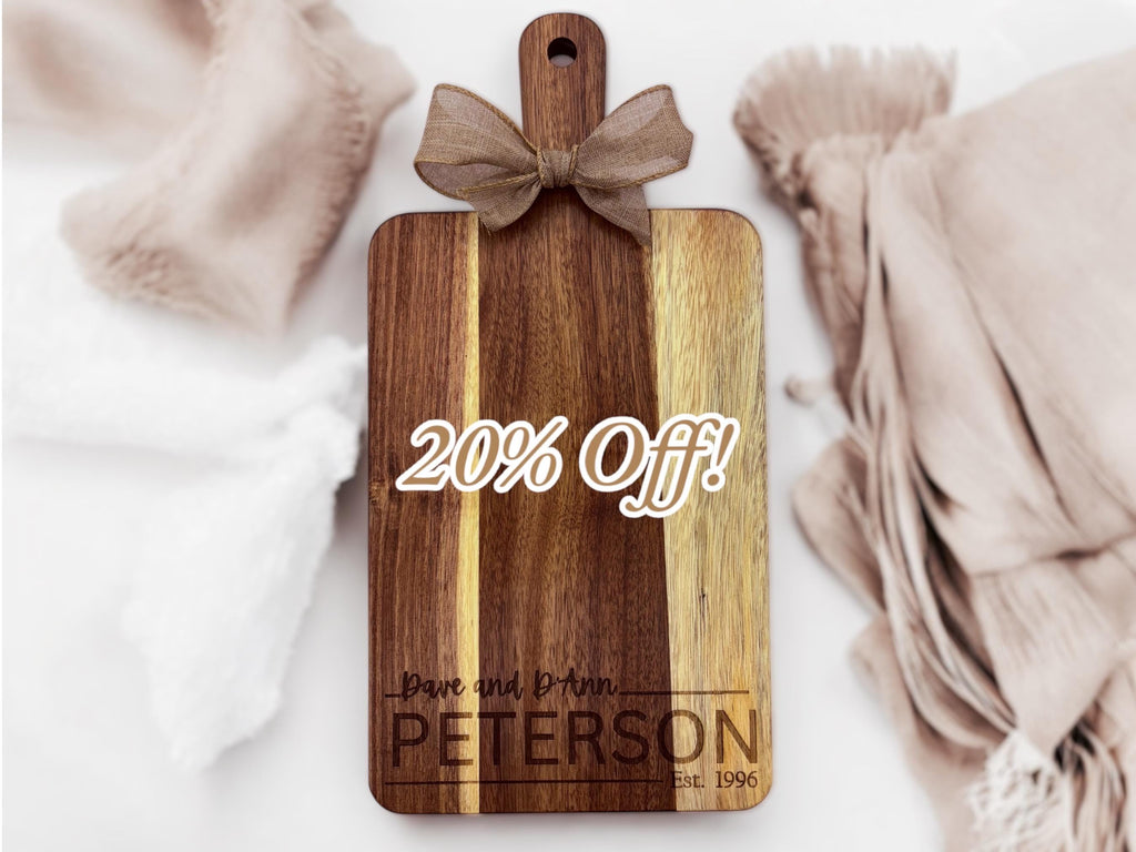 Personalized Name Cutting Board | Family Message Themed | Engraved Charcuterie Serving Board