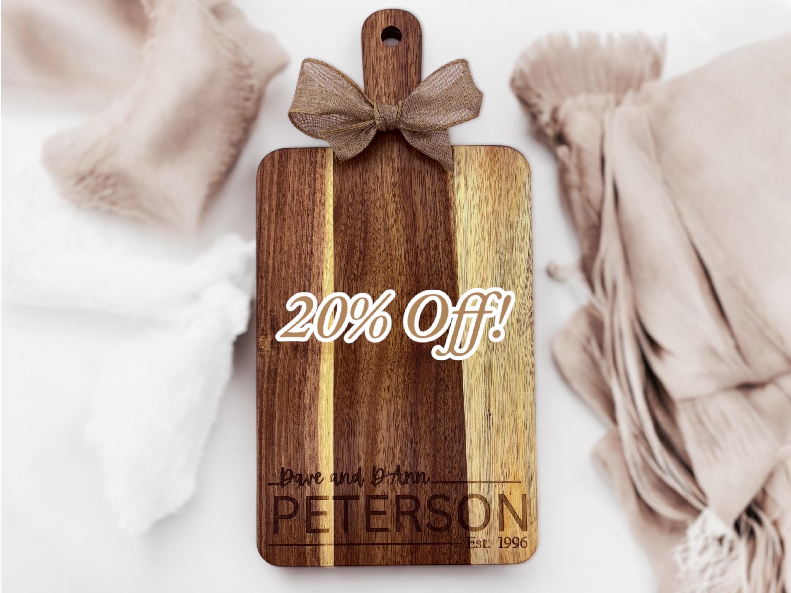 Personalized Name Cutting Board | Family Message Themed | Engraved Charcuterie Serving Board