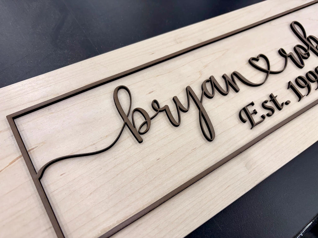 Personalized Couples Heart Name Sign