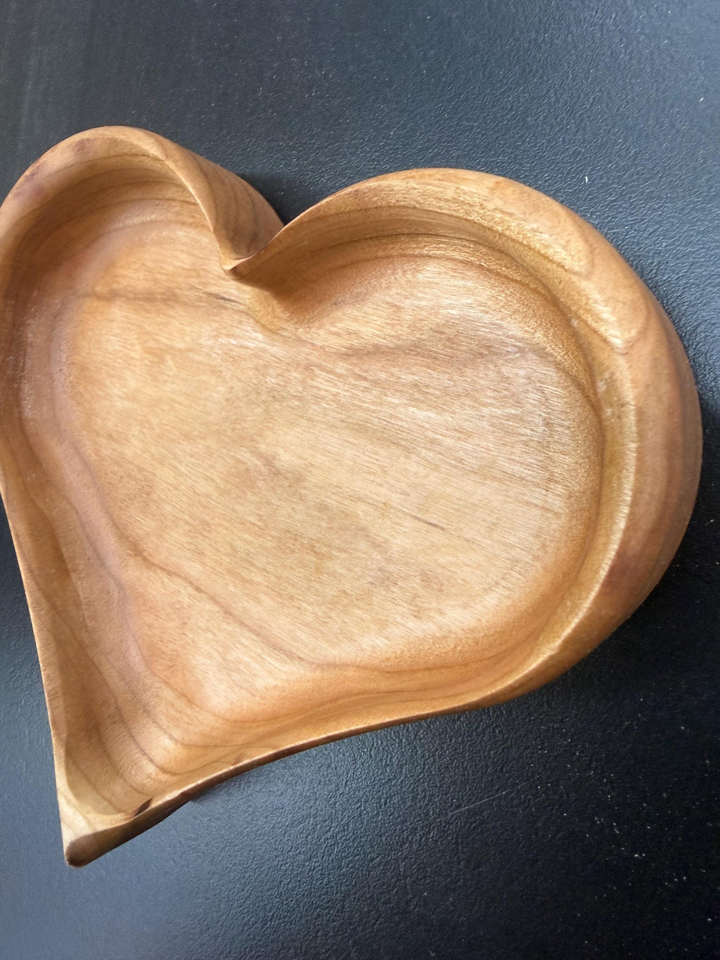 Solid Cherry Wood Heart Jewelry or Catch All Tray (Free Personalized Engraving)