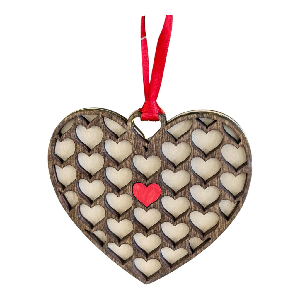 Handmade Wood Heart Ornament