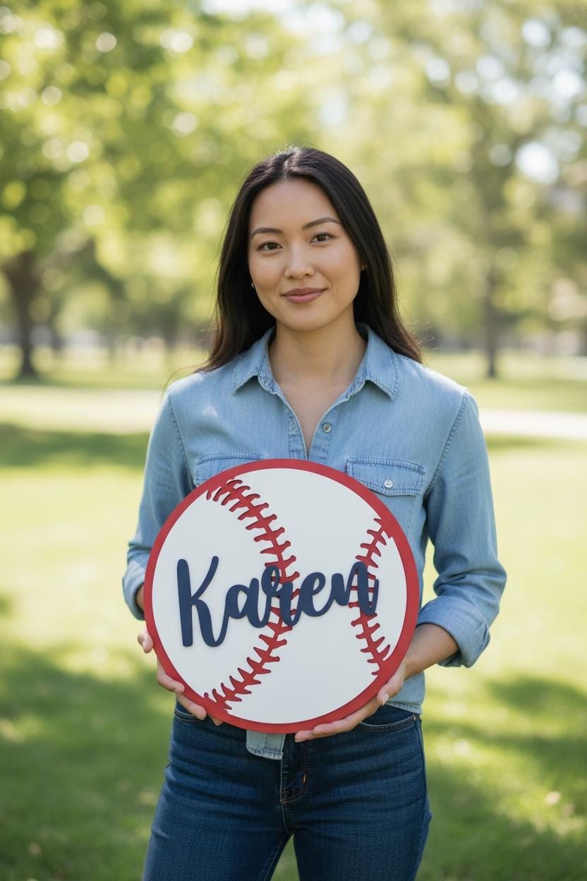 Baseball or Softball Themed Decorative Name Sign