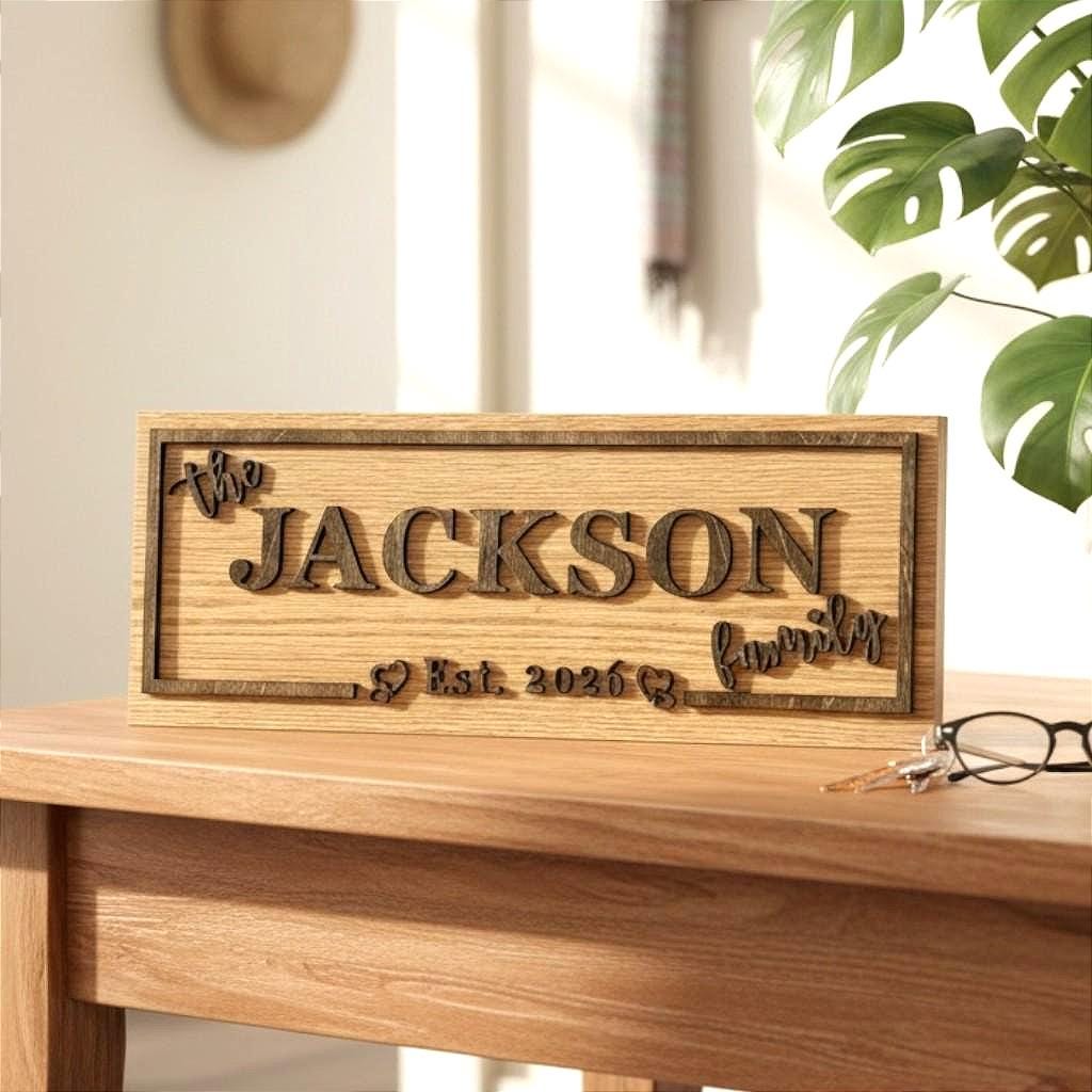 Custom Personalized Family Name Sign / Valentines Day, Boyfriend, Girlfriend, Fiance, Wedding, Anniversary Gift