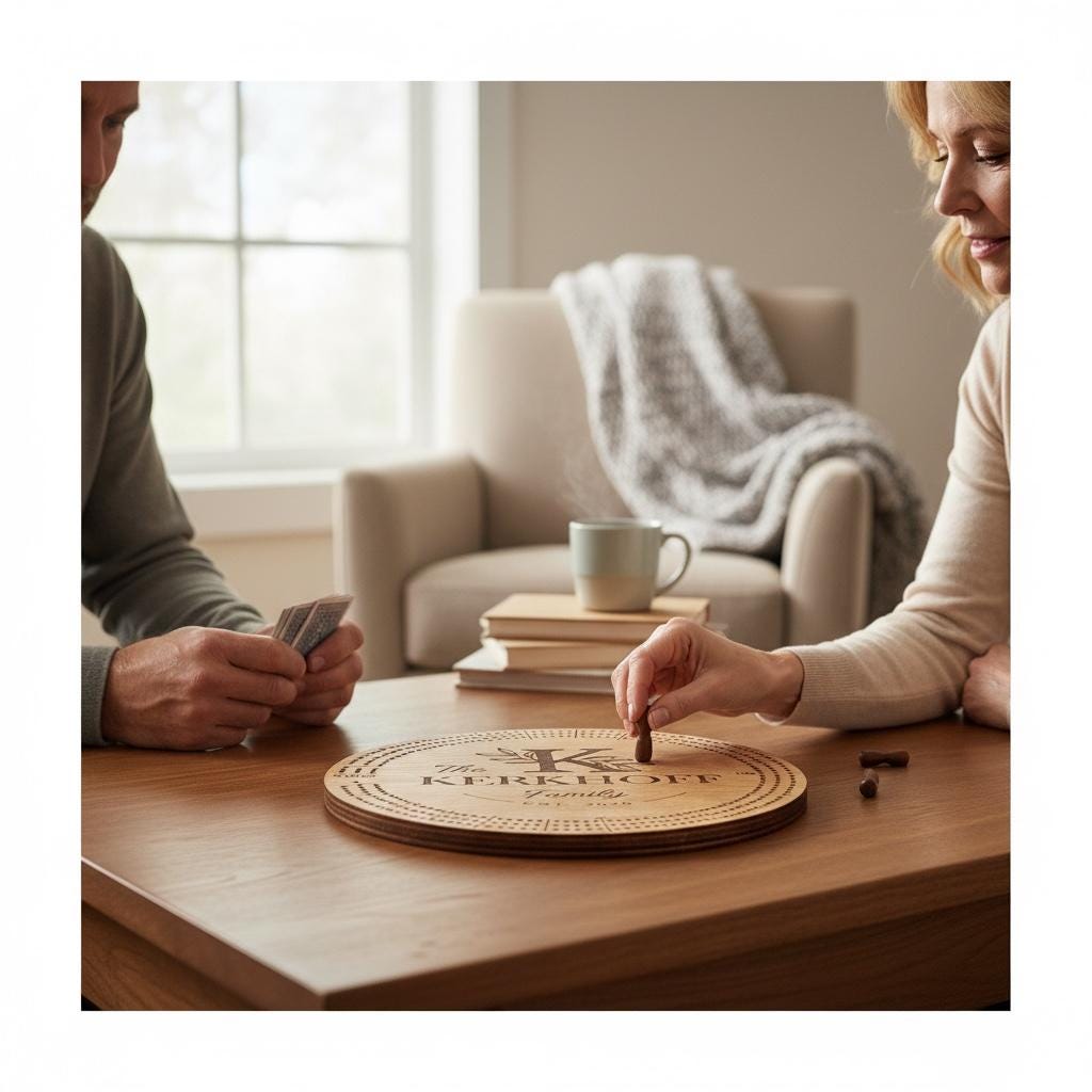 Personalized Cribbage Board/Custom Family Name Designs/Housewarming and Wedding Gift/Family Game Night