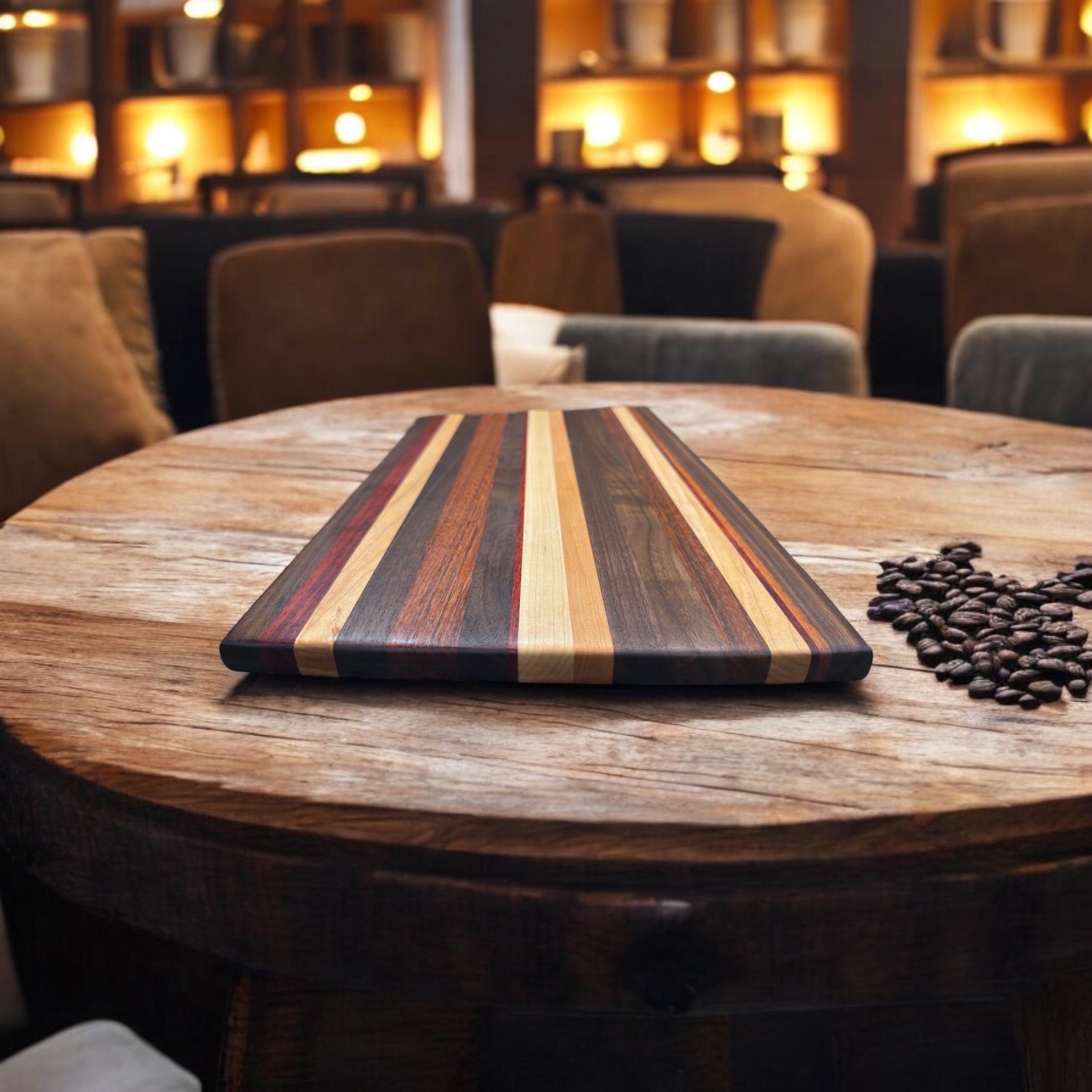 Custom USA State Outline Wood Cutting Board; Handcrafted Maple, Walnut, Cherry Charcuterie; Home Decor Housewarming, Wedding, Birthday Gift