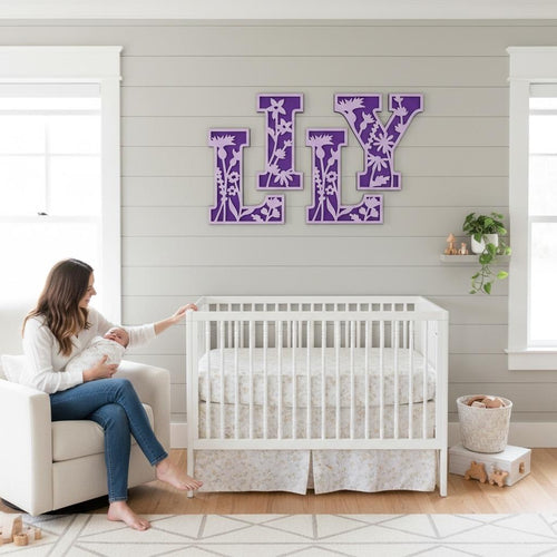 Custom Layered Wildflower Letters; 3D Flower Alphabet; Colorful Multi-Layered Wall Art; Child/Nursery Gift; Wedding or Bridal Shower Decor