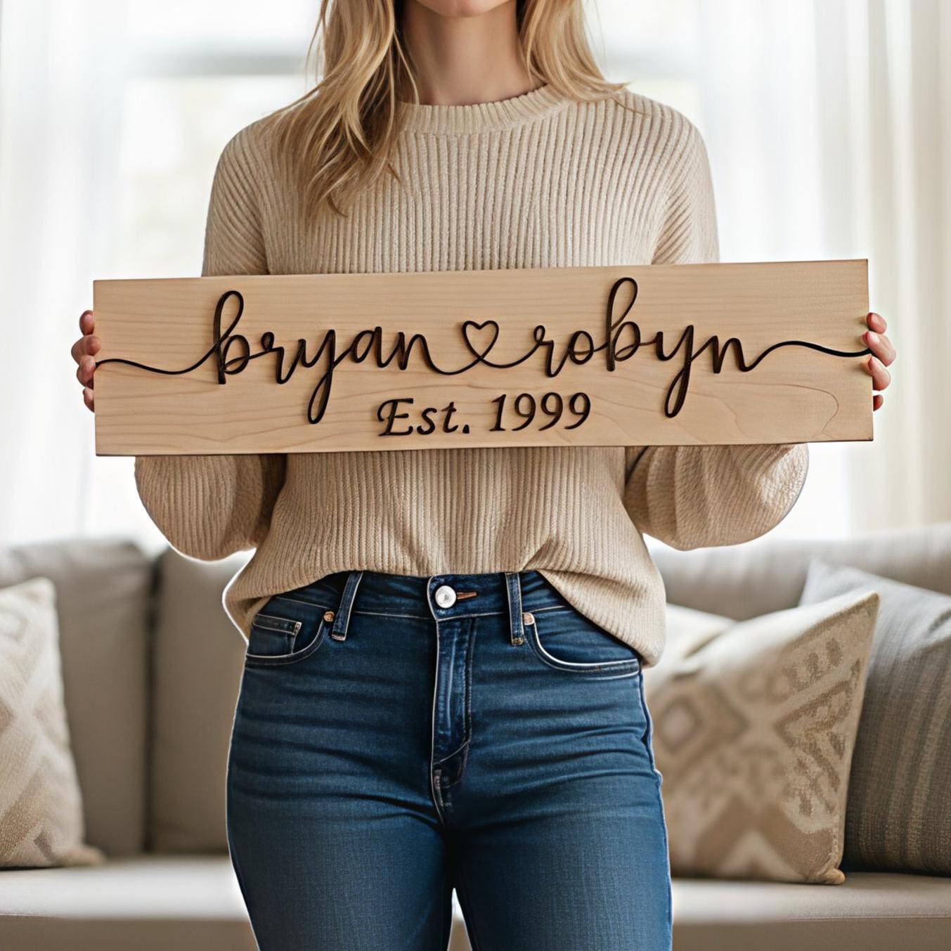 Personalized Couples Name Wood Sign