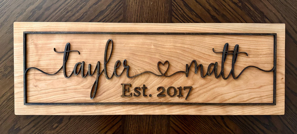 Personalized Couples Heart Name Sign