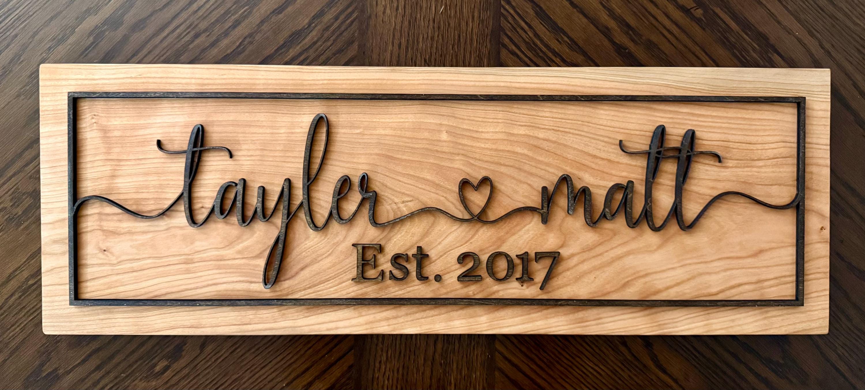 Personalized Couples Heart Name Sign