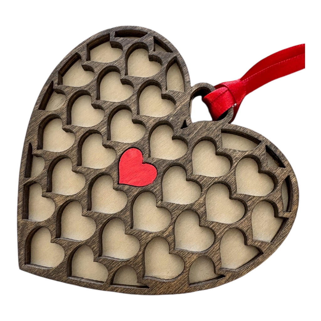 Handmade Wood Heart Ornament