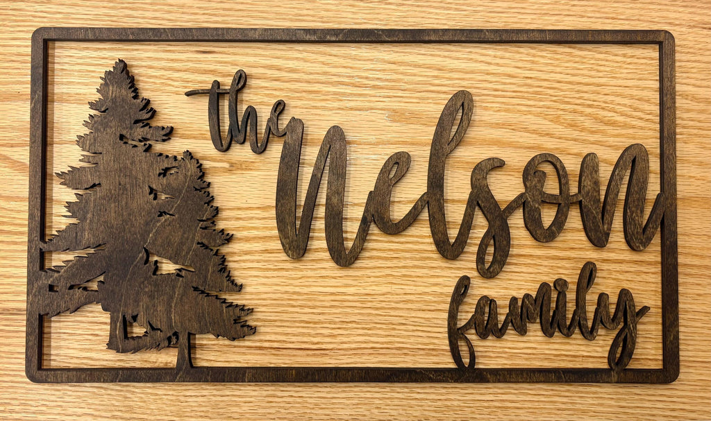 Woodland Themed Family Name Sign